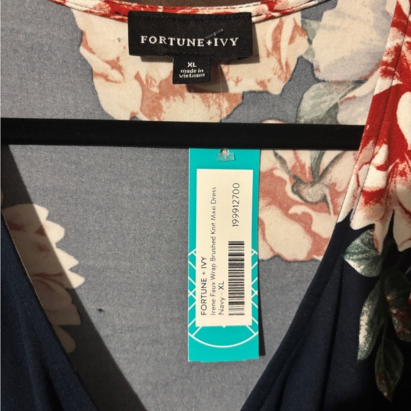 Navy Floral High Low Dress - Picture 2 of 8